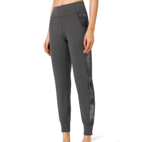 lululemon athletica Pants - Lululemon Align Jogger Track Stripe Yoga Cropped Leggings Grey Women's Size 10